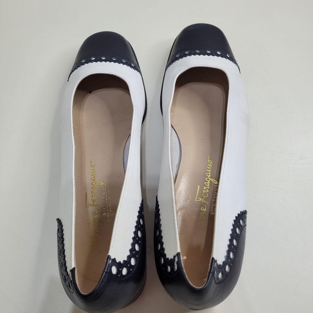 Salvatore Ferragamo Boutique Leather Colorblock Pattern Shoes Size Women's 9 - Picture 7 of 16